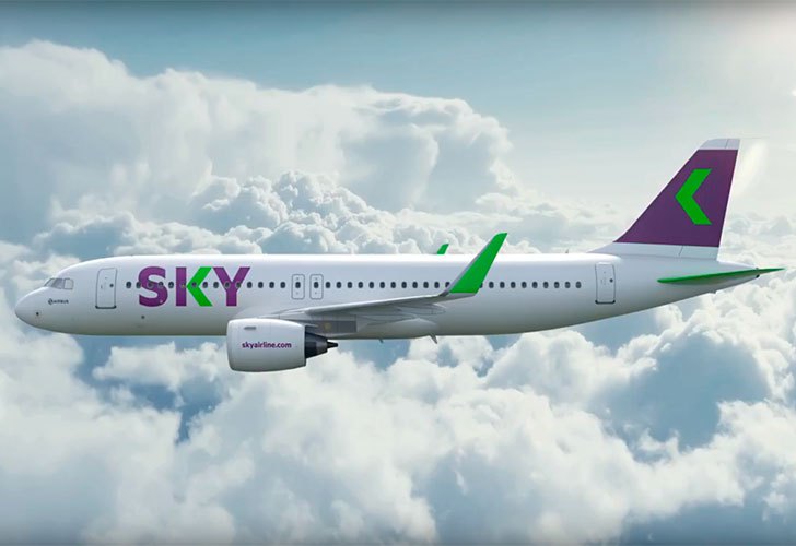 sky airline cia aerea chilena voa para santiago