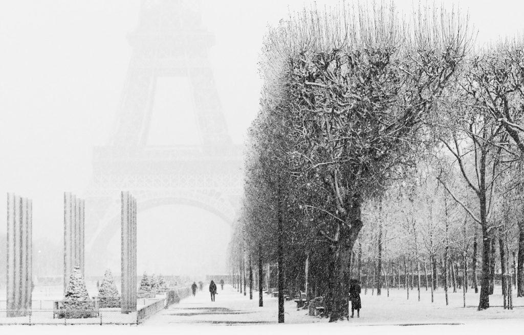 neve no inverno de Paris